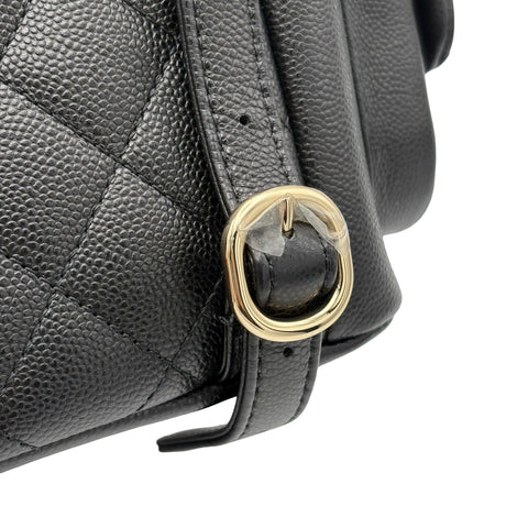 【未使用】 CHANEL シャネル SMALLBACKPACK マトラッセ スモールバックパック バックパック プレート(2021年～) ブラック キャビアスキン 未使用 NEW バッグ