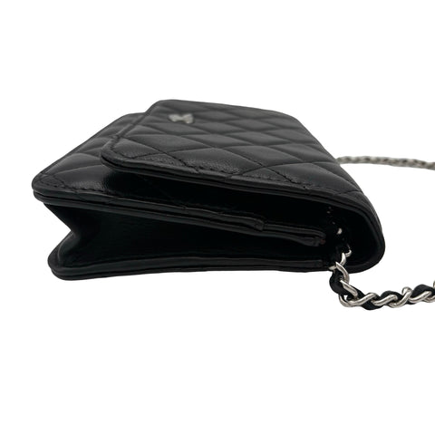 【中古】 CHANEL シャネル CHAIN WALLET チェーンウォレット ショルダーバッグ 31番台(2021年) ブラック キャビアスキン 美品 USED バッグ