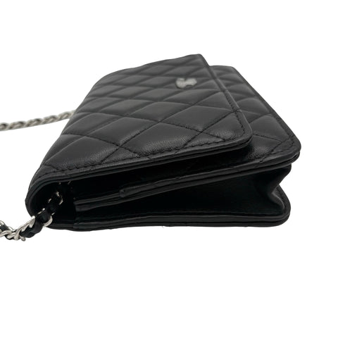 【中古】 CHANEL シャネル CHAIN WALLET チェーンウォレット ショルダーバッグ 31番台(2021年) ブラック キャビアスキン 美品 USED バッグ