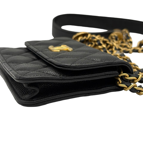 【中古】 CHANEL シャネルMINICHAINBAG ミニチェーンBAG ブラック ブランドバッグ ショルダーバッグ 中古品
