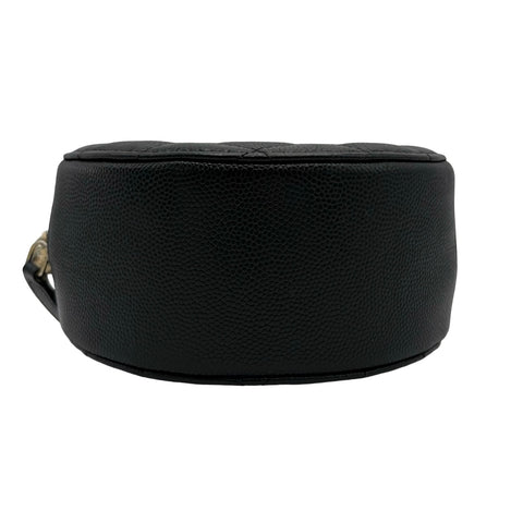 【中古】 CHANEL シャネル ラウンドチェーンショルダーバッグ  ブラック キャビアスキン 28番台(2019年) ブランドバッグ ショルダーバッグ  中古品 レディース