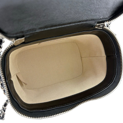 【美品】 CHANEL シャネル 2WAY VANITYBAG バニティバッグ ショルダーバッグ 29番台(2020年) ブラック×ベージュ ラタン×カーフスキン 中古 USED バッグ