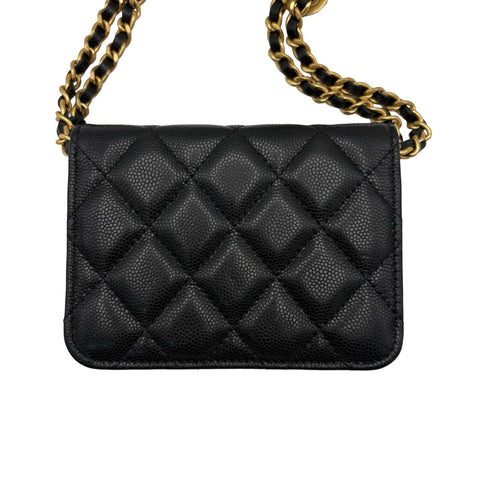 【中古】 CHANEL シャネルMINICHAINBAG ミニチェーンBAG ブラック ブランドバッグ ショルダーバッグ 中古品