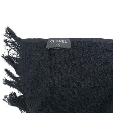 【中古】 CHANEL シャネル ビーチバッグ  タオル ポーチ 三点セット ブラック ブランドバッグ   中古品